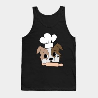 Chef dog cook baking with toque blanche Tank Top